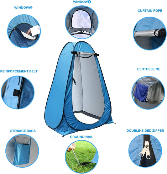 Blue Pop Up Privacy Shower Tent
