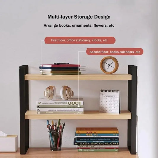 Multi-Tier Iron Office Desk Storage Rack