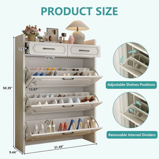 3 Flip Drawer & 2 Storage Drawer Cabinet
