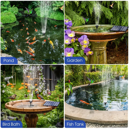 Solar Fountain with 6 Nozzles - 1.4W