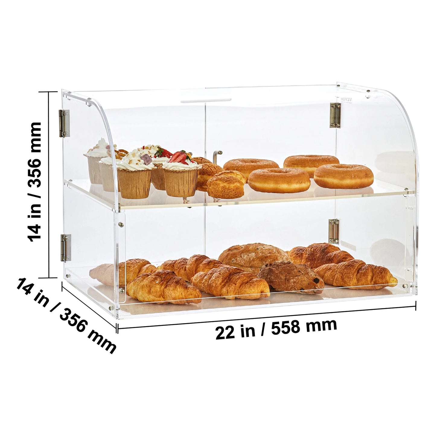 Clear Pastry Display Case Acrylic Commercial Countertop
