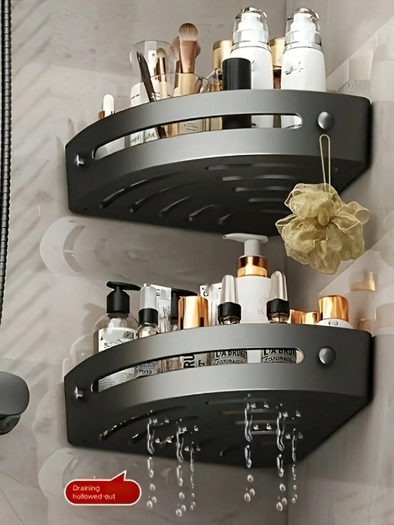 Wall Mounted Corner Rack & Towel Holder