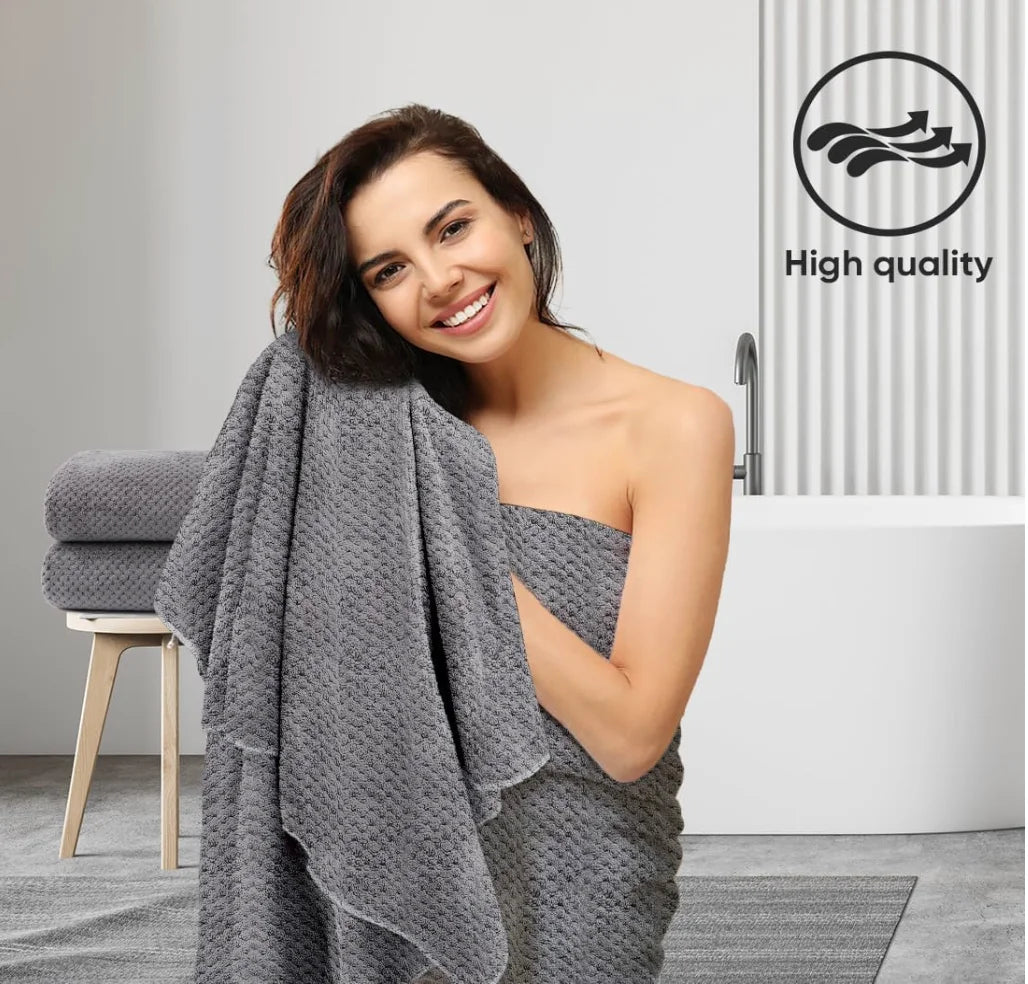 Bath Towel Set Microfiber Highly Absorbent Lightweight
