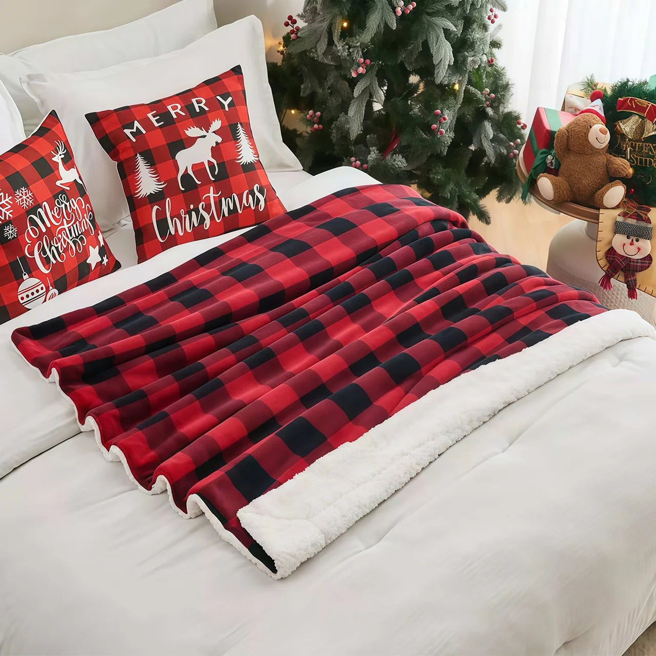 Fleece Buffalo Plaid Blanket, All-Season