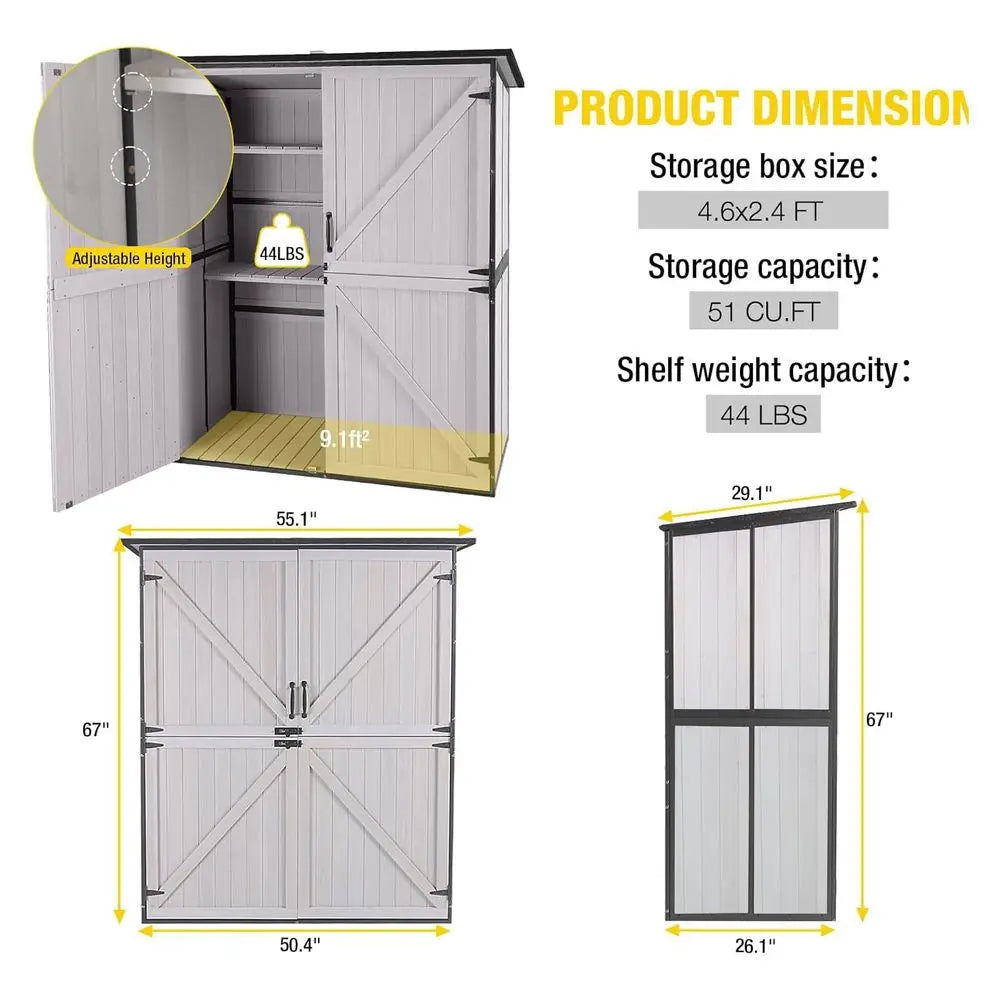 Outdoor Storage Cabinet with Durable Metal Frame
