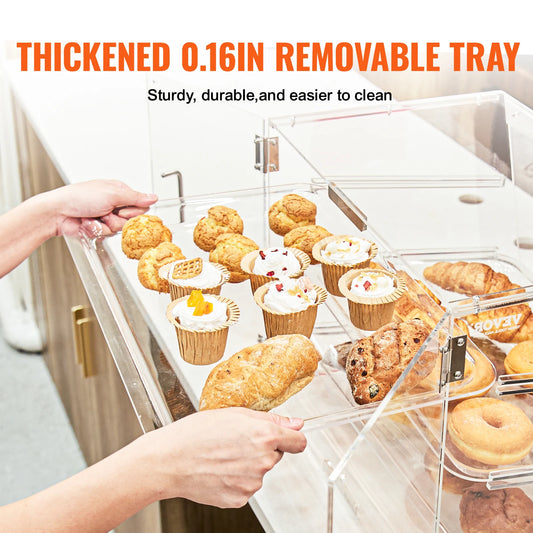 Clear Pastry Display Case Acrylic Commercial Countertop