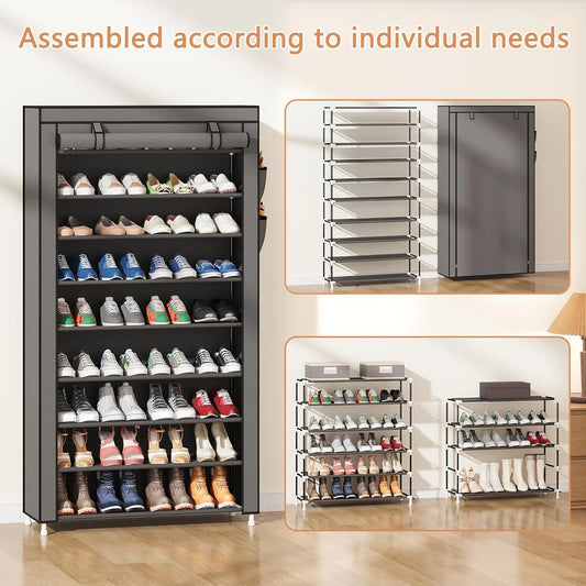 Shoe cabinet storage rack with non-woven fabric