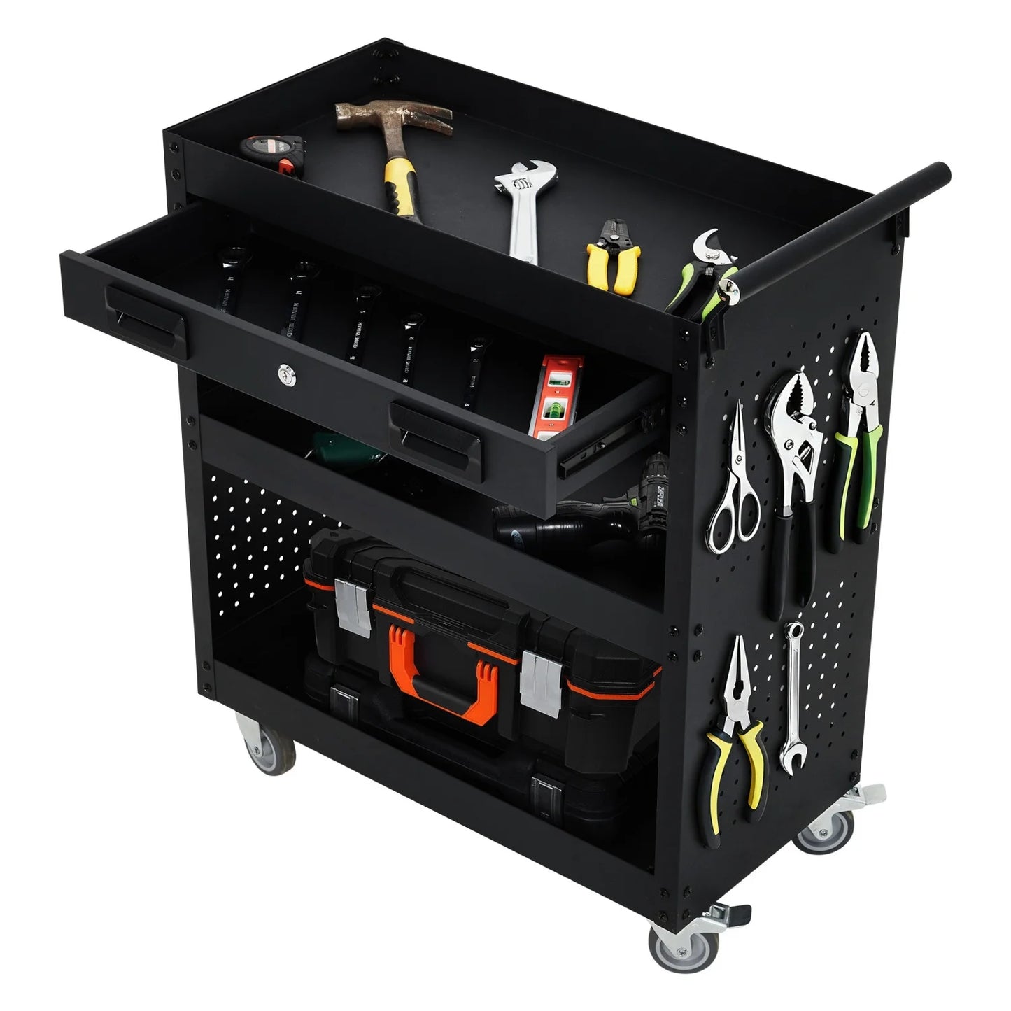 Mobile Steel Tool Cabinet – 4-Tier Storage Wagon
