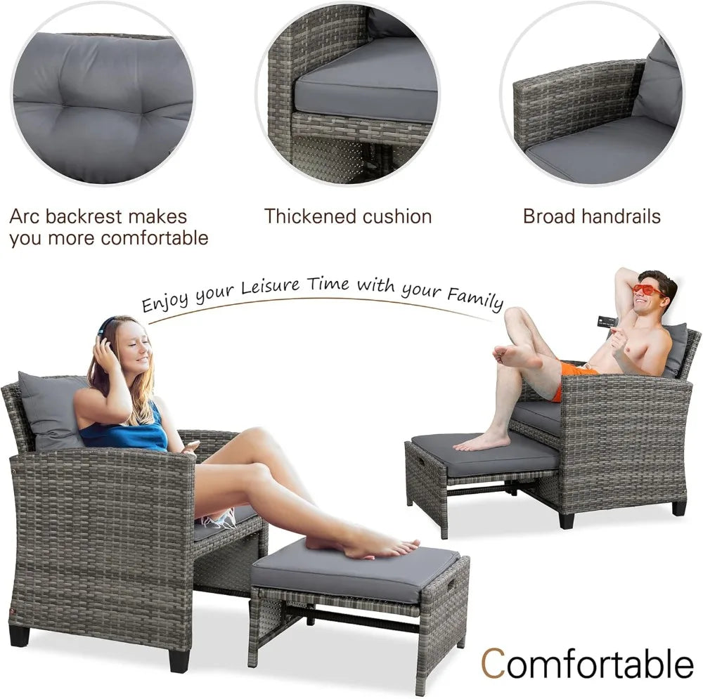 5-Piece Outdoor Patio Furniture Set with Cushions