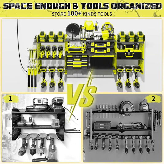 Wall Mount Tool Organizer with Charging Station