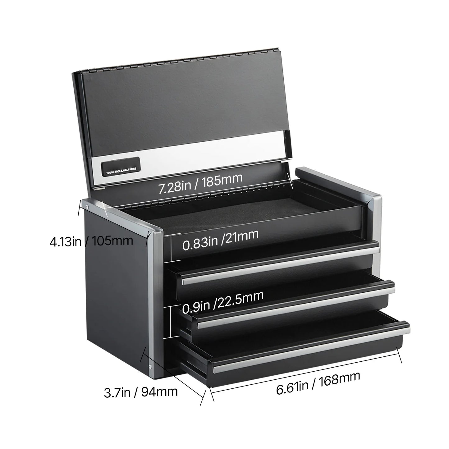 3 Drawers Portable Metal Tool Box