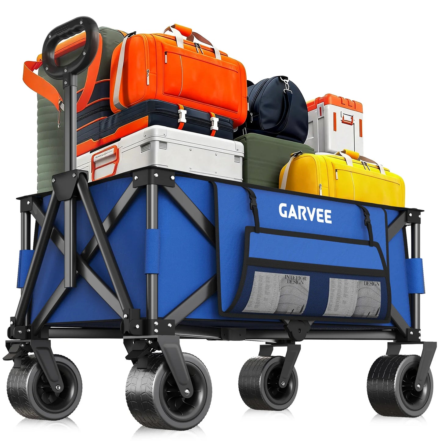 Outdoor Camping Cart with 8-Inch Wheels/Adjustable Handle
