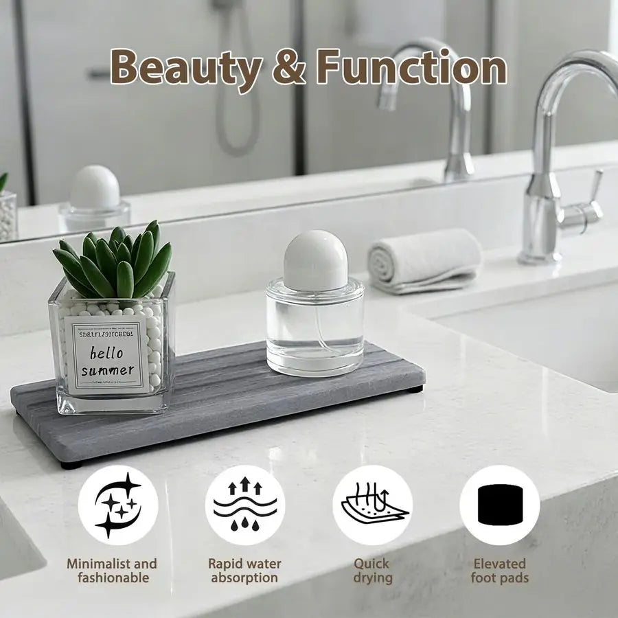Bath Mat for Bathroom with Absorbing Tray