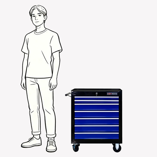 7 Drawer Rolling Tool Box with Key Lock