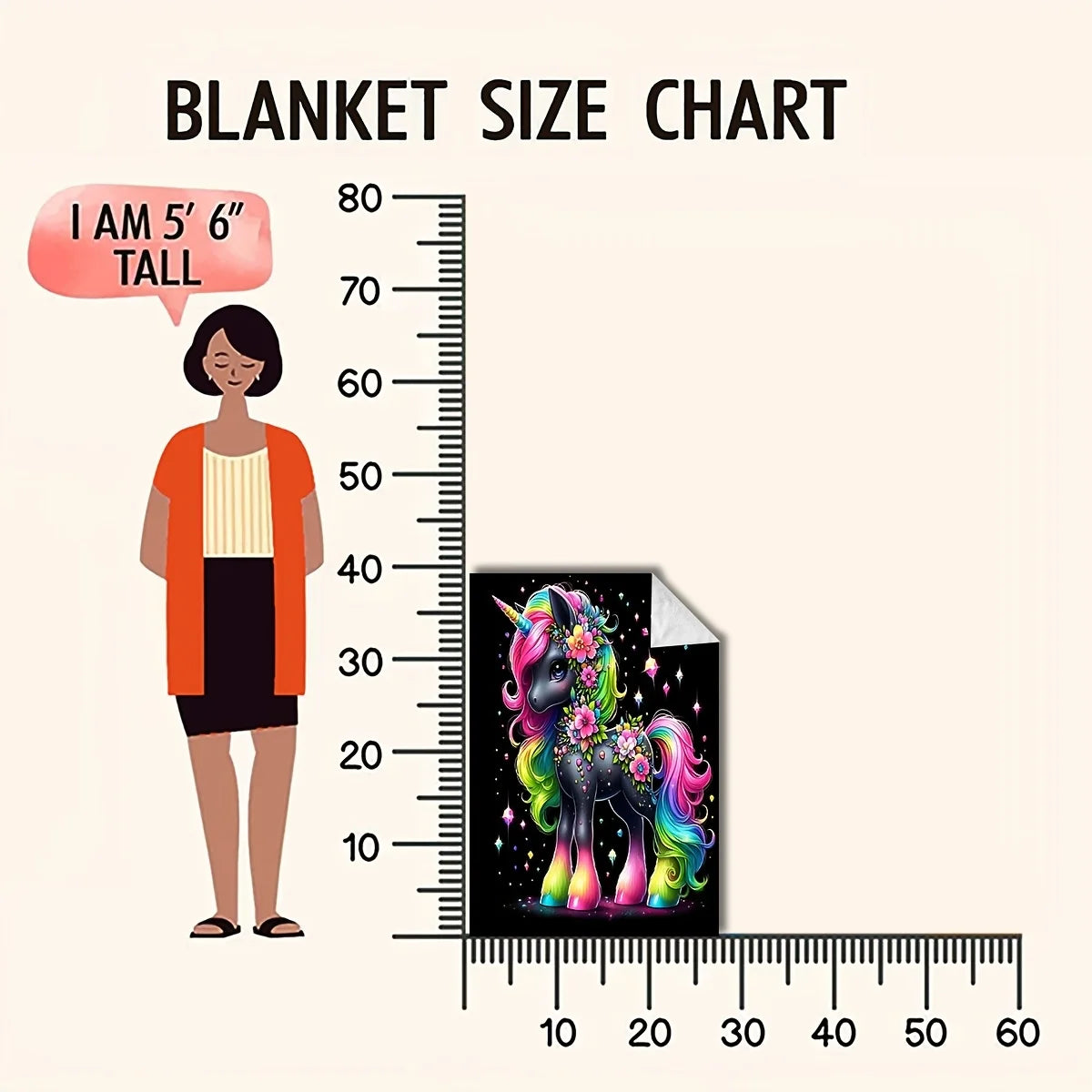 High-Definition Printed Unicorn Blanket