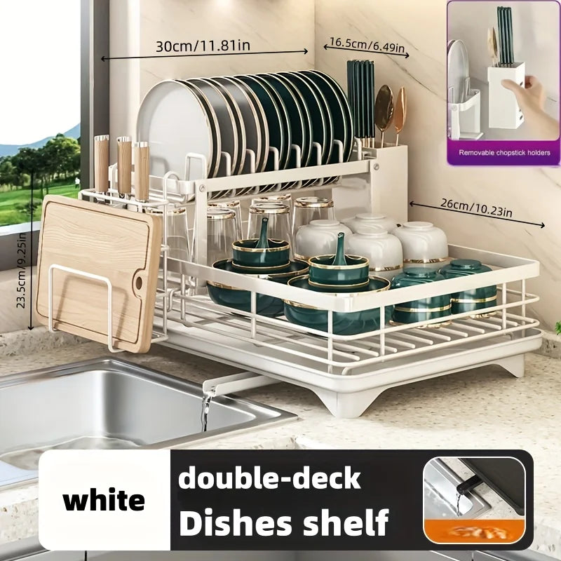 2-Tier Stainless Steel Dish Drying Rack