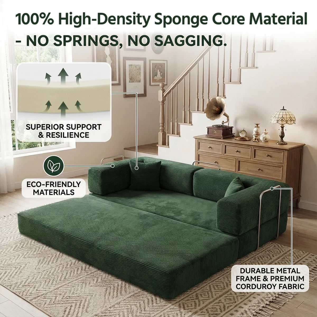 79' Futon Sofa Bed Convertible Couch