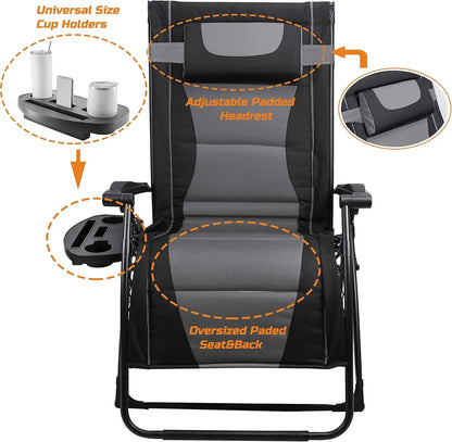 Oversize Recliner Folding  Patio Chairs with Sunshade