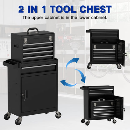 5 Drawer Tools Chest Lockable Wheels