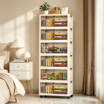 19.7in Stackable Foldable Storage Cabinet with Wheels