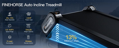 13% 6-Level Walking Pad with Auto Incline
