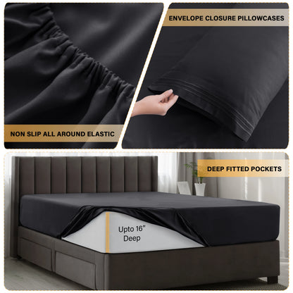6 Piece Ultra-Soft Microfiber Bed Sheets