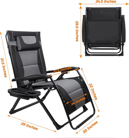Oversize Recliner Folding  Patio Chairs with Sunshade