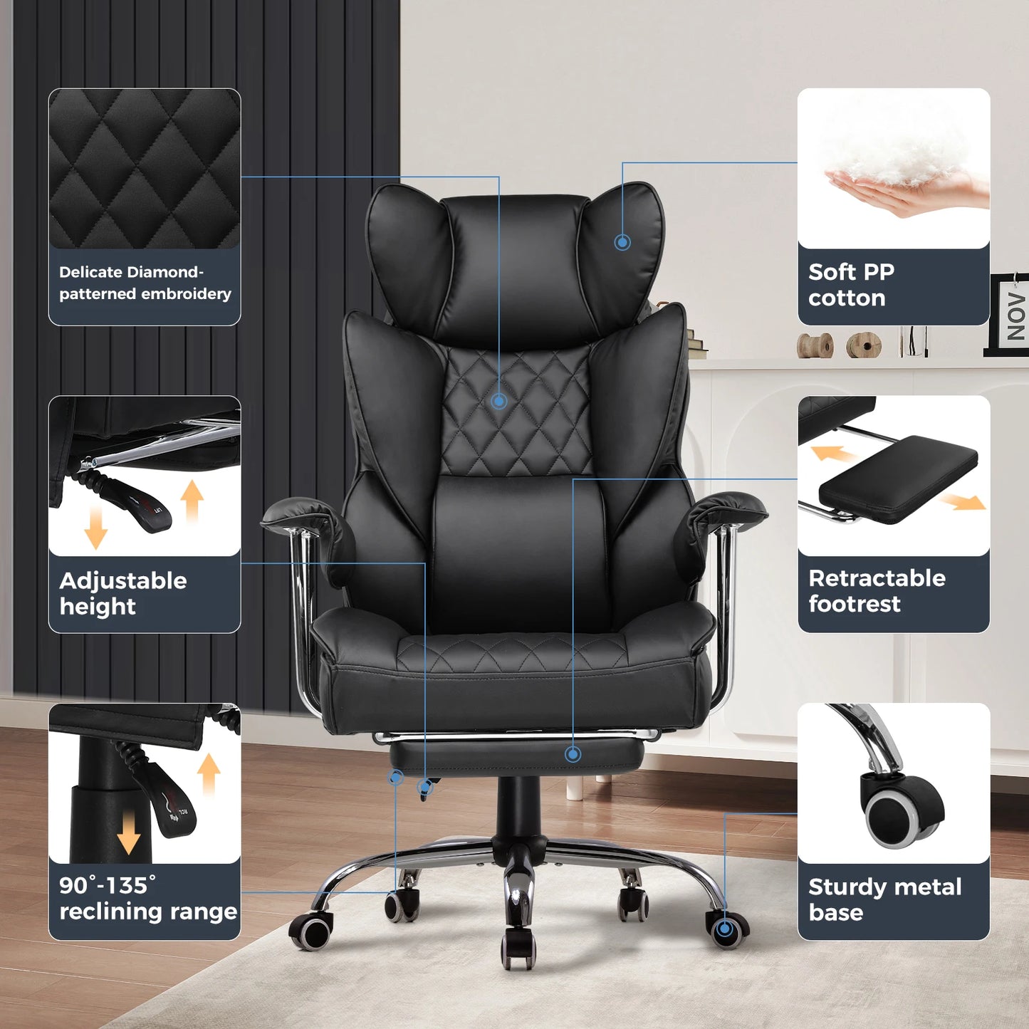 Large Gaming Chair with Lumbar Support