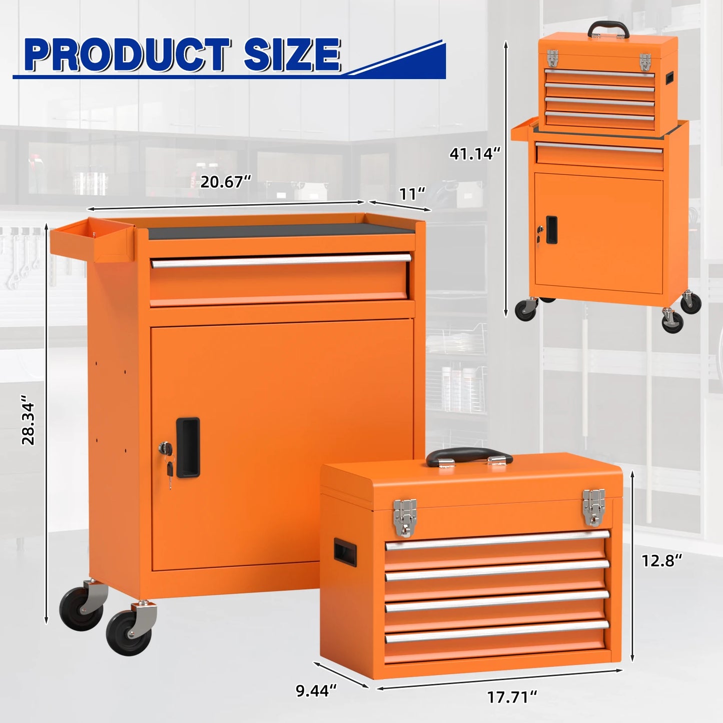 5 Drawer Tools Chest Lockable Wheels