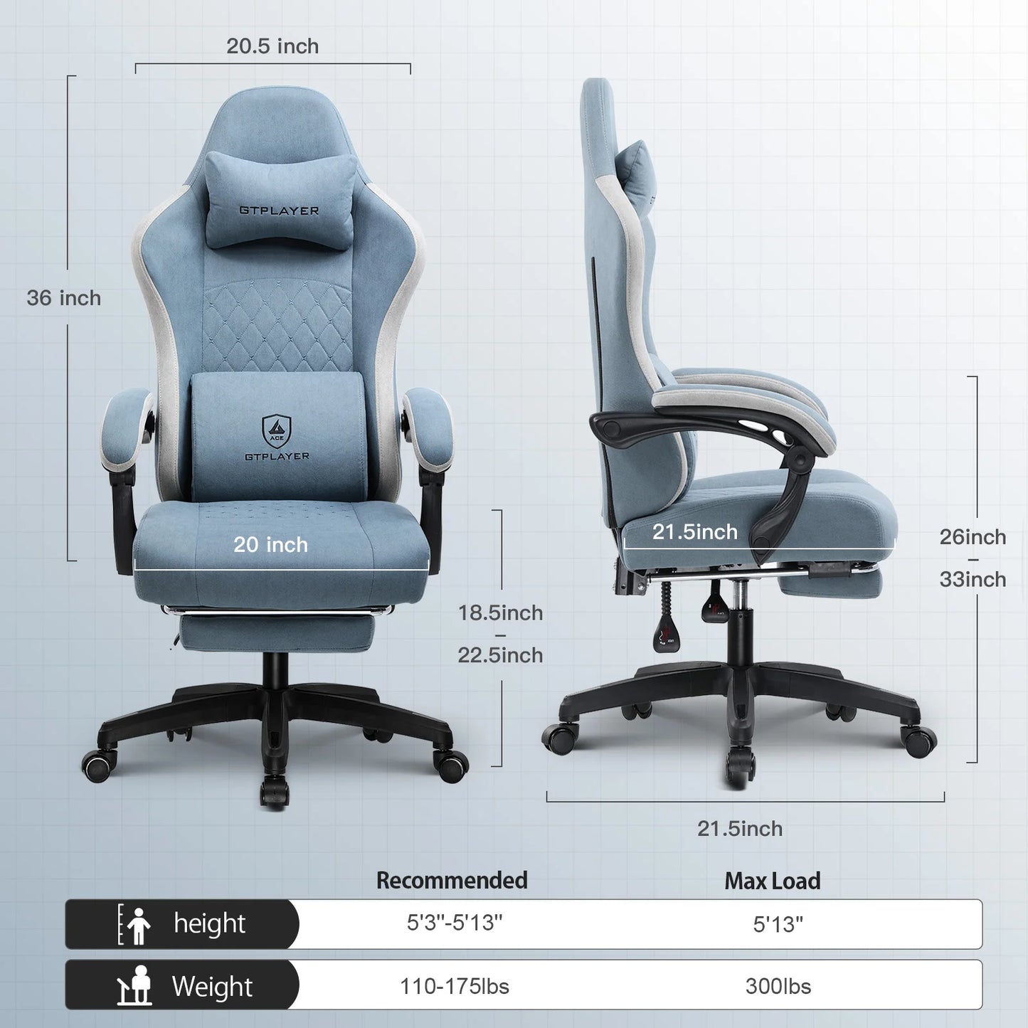 Gaming/Office Chair with Lumbar Support