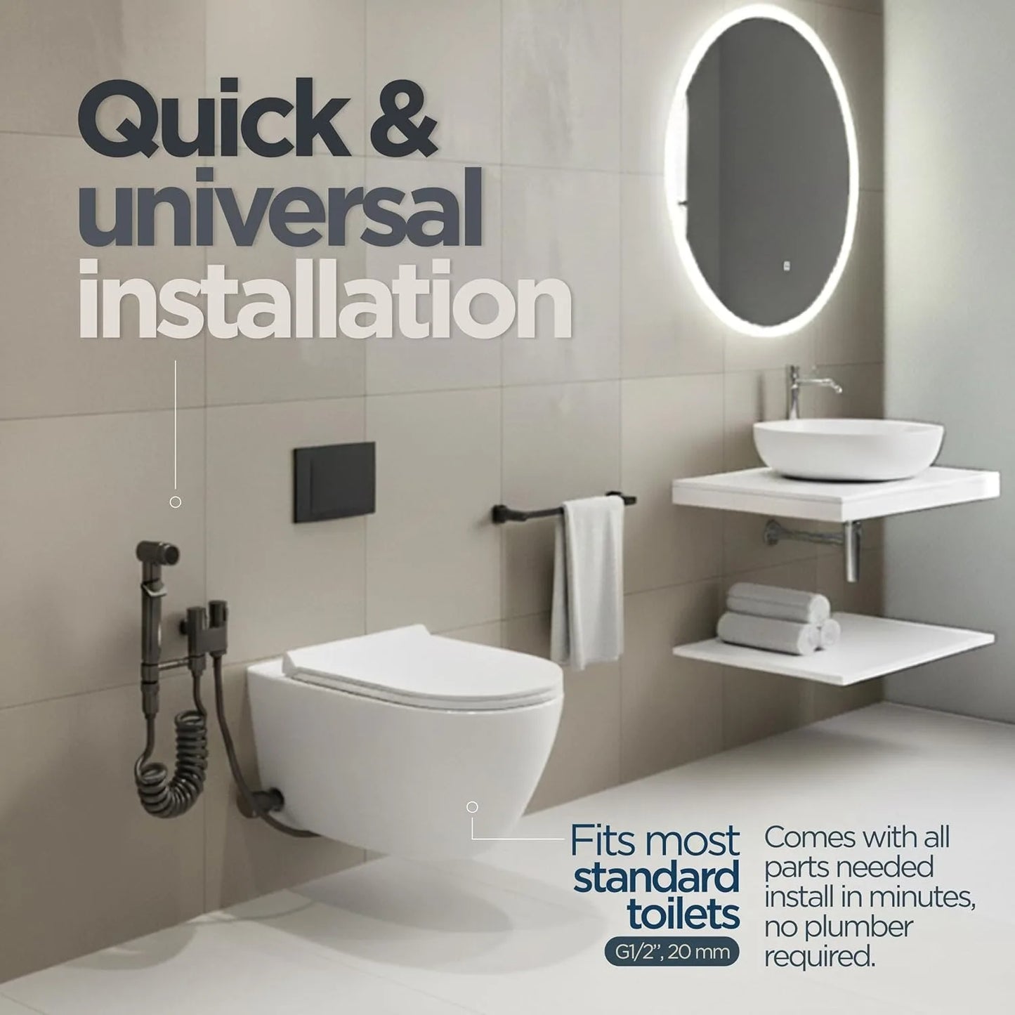Double Control Bidet Sprayer Handheld Toilet Attachment