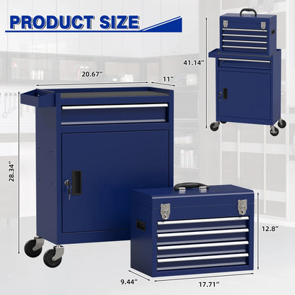 5 Drawer Tools Chest Lockable Wheels