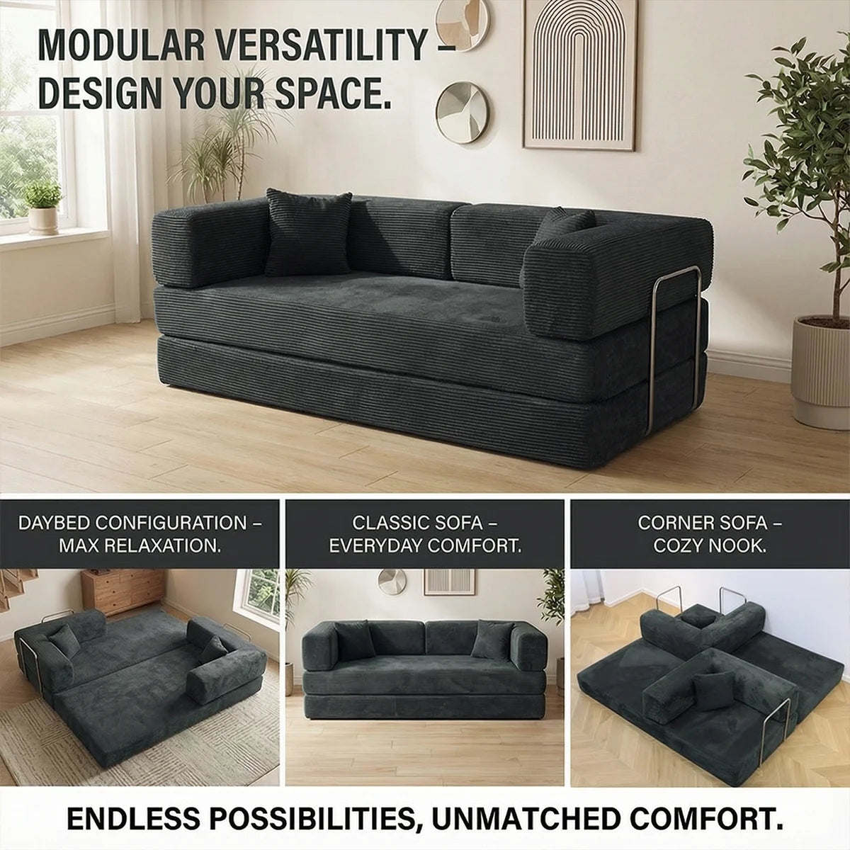79' Futon Sofa Bed Convertible Couch