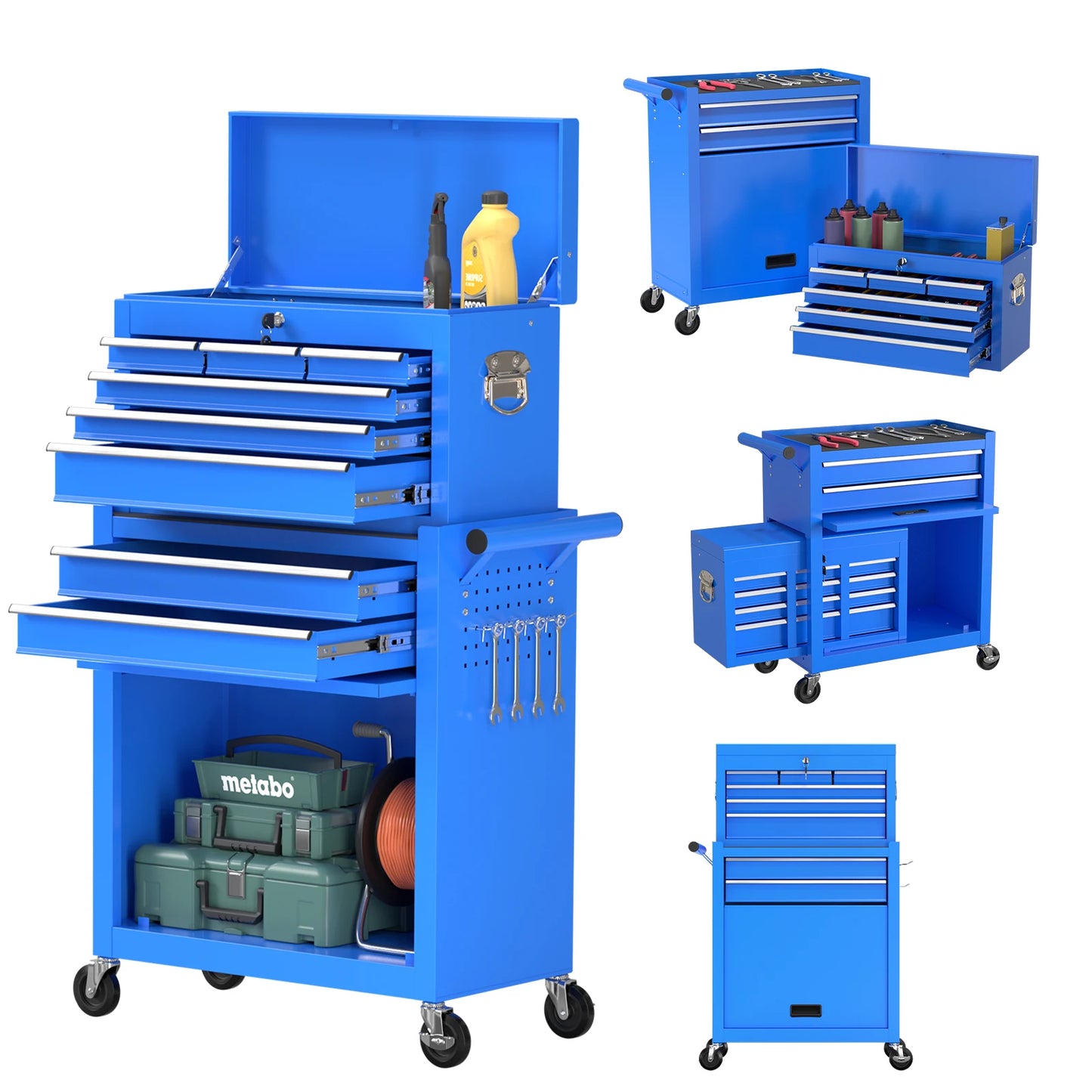 8 Drawer Tools Chest Organizable Tool Box