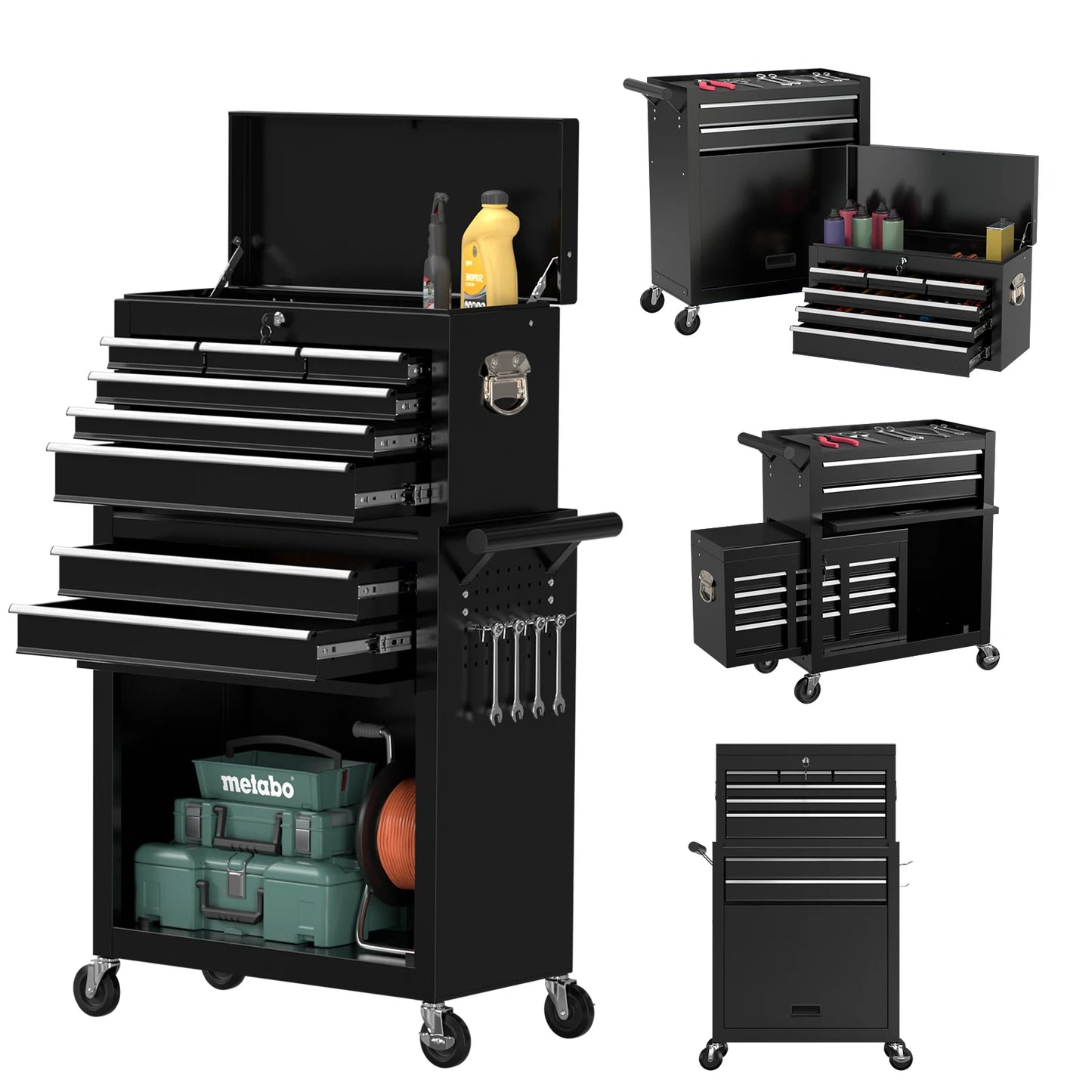 8 Drawer Tools Chest Organizable Tool Box