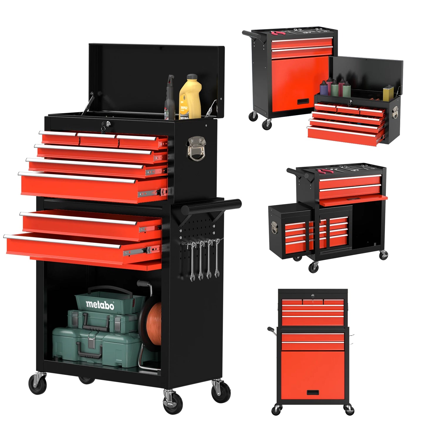 8 Drawer Tools Chest Organizable Tool Box