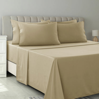 6 Piece Ultra-Soft Microfiber Bed Sheets