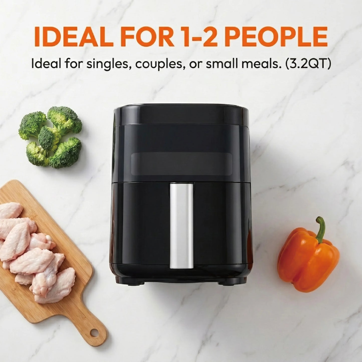 3.2QT Touchscreen Air Fryer with Visible Window
