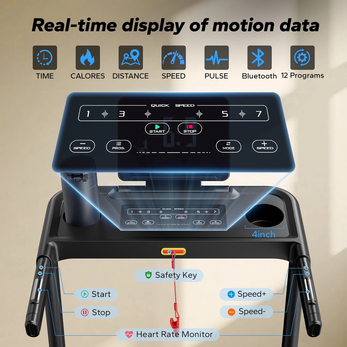 Foldable Quiet Incline Treadmill