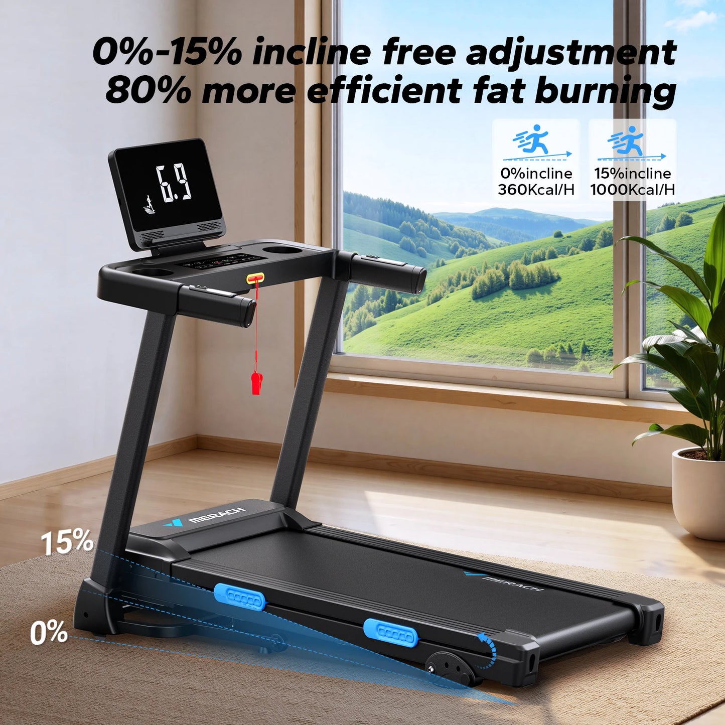 Foldable Quiet Incline Treadmill