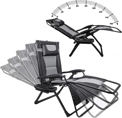 Oversize Recliner Folding  Patio Chairs with Sunshade