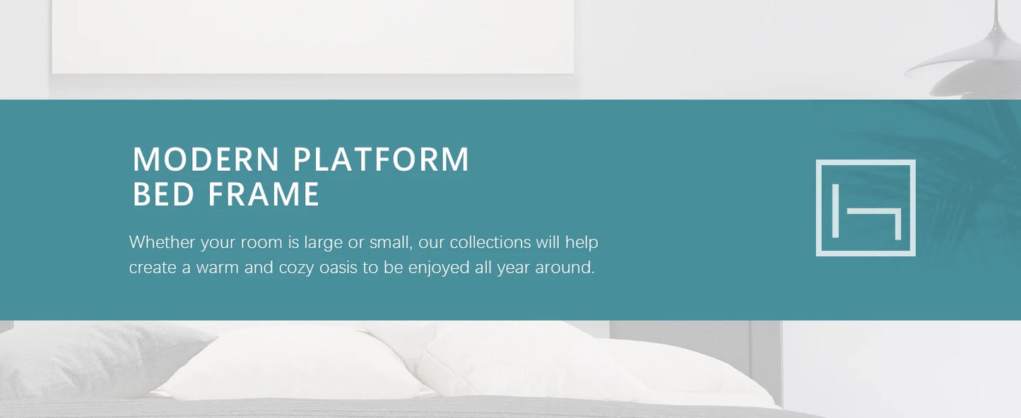 Faux Leather Bed Frame with Iron Pieces Decor