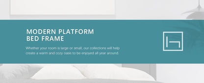 Faux Leather Bed Frame with Iron Pieces Decor