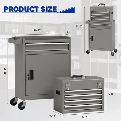 5 Drawer Tools Chest Lockable Wheels