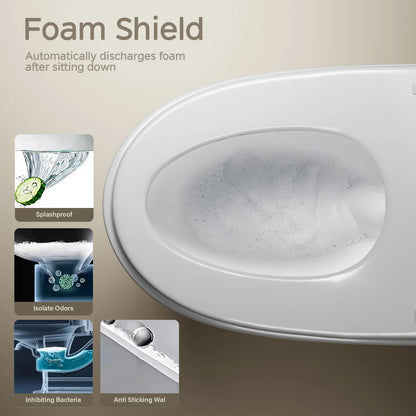 Smart Toilet with Built-in Bidet, AUTO Open/Close