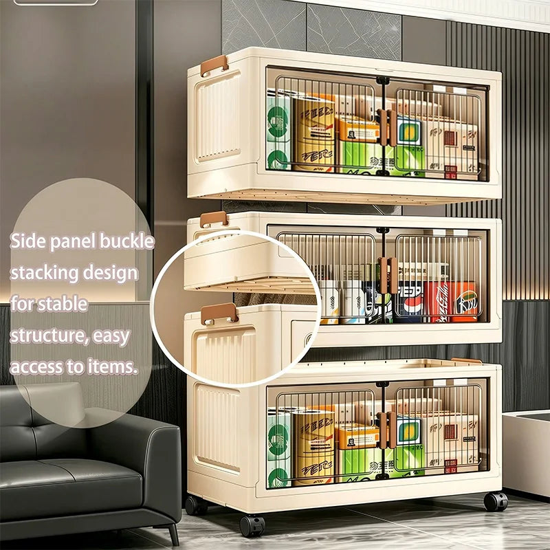 19.7in Stackable Foldable Storage Cabinet with Wheels