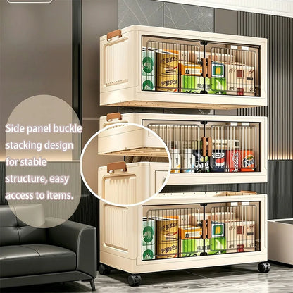 19.7in Stackable Foldable Storage Cabinet with Wheels
