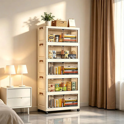 19.7in Stackable Foldable Storage Cabinet with Wheels