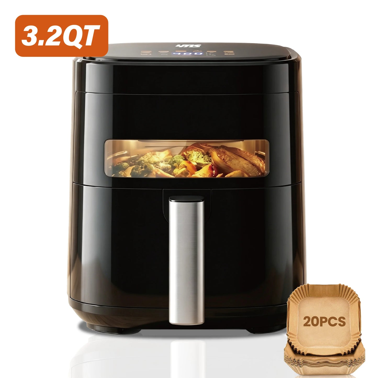 3.2QT Touchscreen Air Fryer with Visible Window
