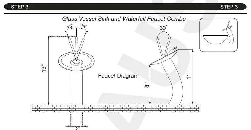 Tempered Glass Washbasin Faucet Set